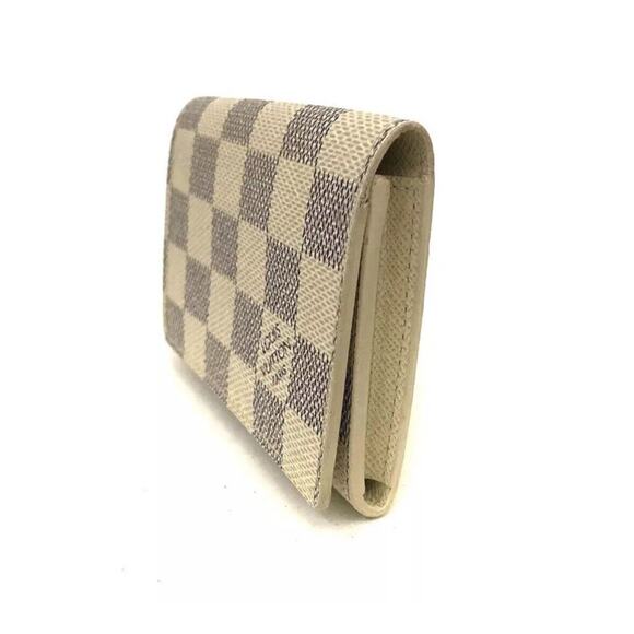 Louis Vuitton Damier Azur Enveloppe Cartes De Visite Card Case White/4AF1056 - Picture 3 of 8